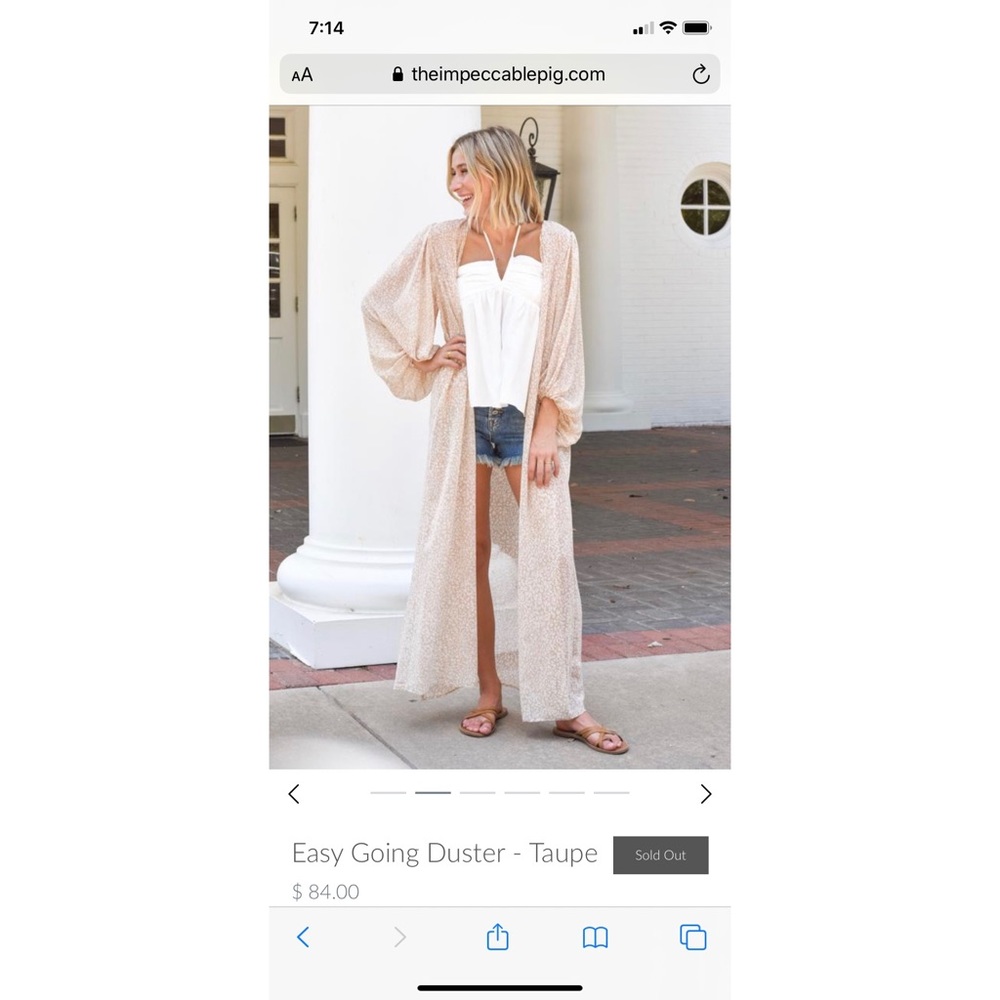 Easy Going Duster - Taupe